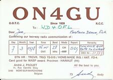 Vintage ON4GU Mont-Sur-Marchienne Belgium 1978 Amateur Radio QSL Card