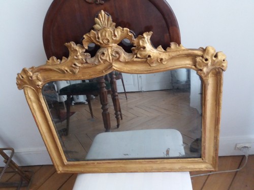 Ancien miroir bois doré de - bois,