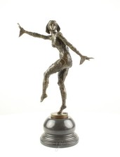 Art Deco Bronze Sculpture  of a Les Girls Solo after Demetre Chiparus
