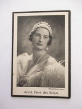 ANCIENNE IMAGE PIEUSE FAIRE PART DE DECES ASTRID REINE DES BELGES 1935