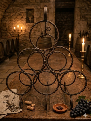 Ancien porte bouteille - bouteille, fer