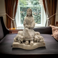 Religious object statue Bernadette Soubirous signed Adrien Lacrampe 1876-1965...