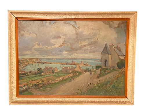 Ancien tableau toile 1946 - de,