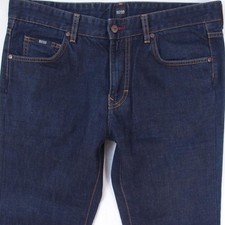 Hommes HUGO BOSS KANSAS Regular Straight Bleu Jeans W34 L32