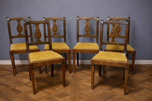 Suite chaises marquetées - suite, de