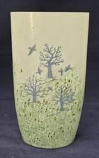 Beautiful October Series Engraved Glass Kosta Boda Vase. Swedish glassmaker. 