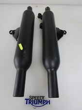 TRIUMPH BONNEVILLE T100 BLACK EXHAUSTS SHORT LEFT & RIGHT T2203351 T2203352 2016