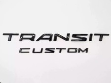 For Ford TRANSIT CUSTOM Gloss Black Badges Rear Tailgate & Barn Door Van 14-22
