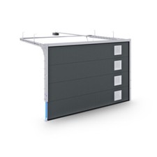 Porte de garage sectionnelle avec hublots ALUNOX