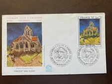 Envelope 1st day stamp 1979 painting painter VAN GOGH church AUVERS-SUR-OISE 3