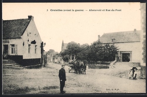 Cpa croisilles abreuvoir - cpa, croisilles,