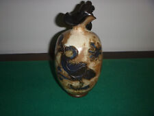 BEAU PICHET ART DECO EN GRES SIGNÉ ROGER GUERIN BOUFFIOULX DECOR PHENIX ET FLEUR