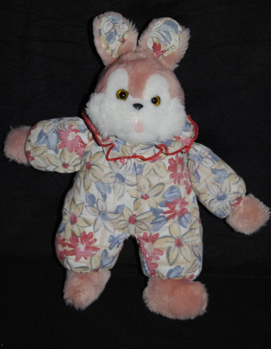 Doudou lapin rose blanc - lapin,
