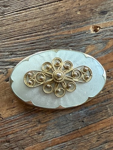 Broche émaillée argent - broche,