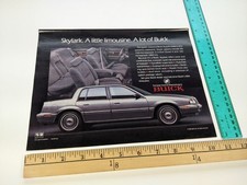Vintage 1-page Clipping - grey car photo Buick Skylark PRINT AD 80's 1989