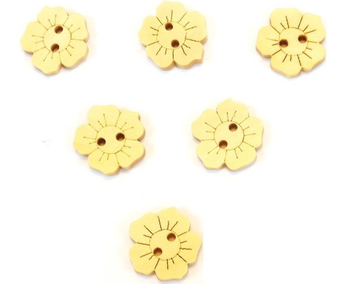 Lot boutons bois fleur - lot,