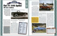 Fiat TV 1100 Spider - 1950/1960 A Century Of Cars - Hachette Page