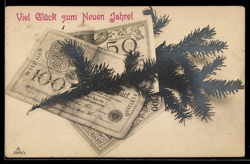 Carte postale billets - , avec