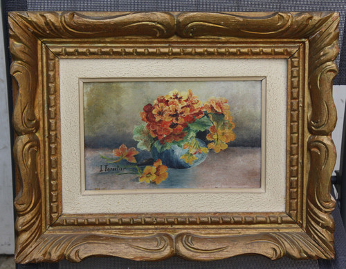 Bouquet orange huile panneau - bouquet,