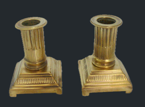 Paire bougeoirs style louis - bougeoirs,
