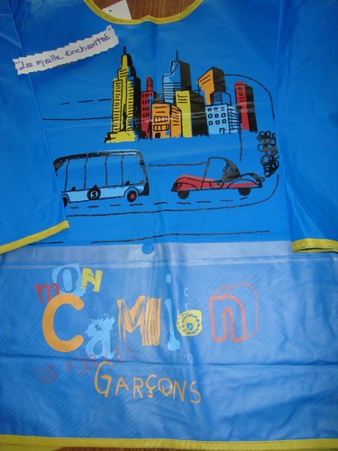 Blouse tablier pvc bleu camion - blouse/tablier,