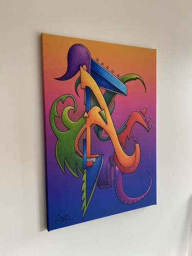 Peinture tableau abstrait - sd,