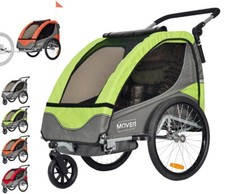 MOVER Remorque Poussette pour 1-2 Enfant Bébé de Trasport Convertible en à Vélo