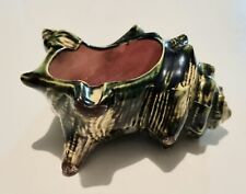 Antique 60s/70s varnished ceramic shell shape ashtray