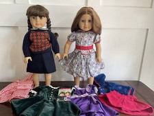 Lot- American Girl: Molly and Emily Dolls and Clothing