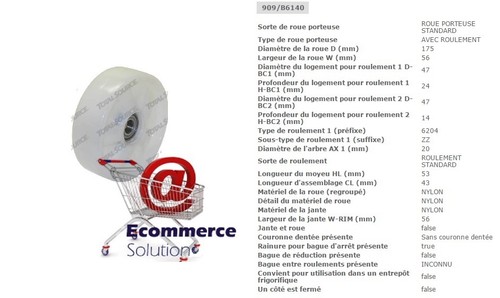 Roue directrice nylon - roue,