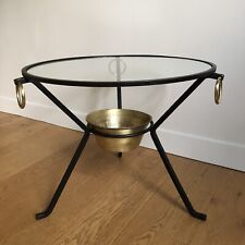 JACQUES ADNET side table wrought iron brass decorative arts FRENCH 1950 Royère