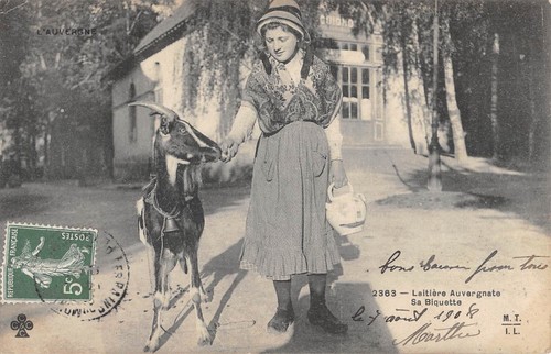 Cpa laitiere auvergnate - auvergnate, et