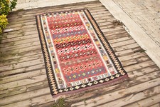 Tapis Afghan 41''x68'' Tapis Tissé Main 105x174cm Maimana Eclectic Oriental Rug