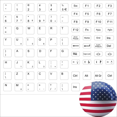 Autocollants clavier usa - de,