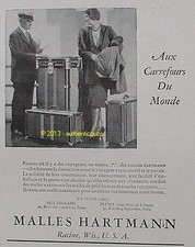 ADVERTISING TRUNKS HARTMANN CABINET SUITCASE ART DECO OLD ENGLAND 1930 FRENCH AD