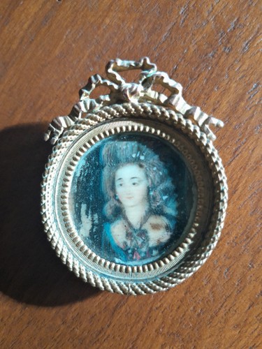 Peinture broche miniature - broche,