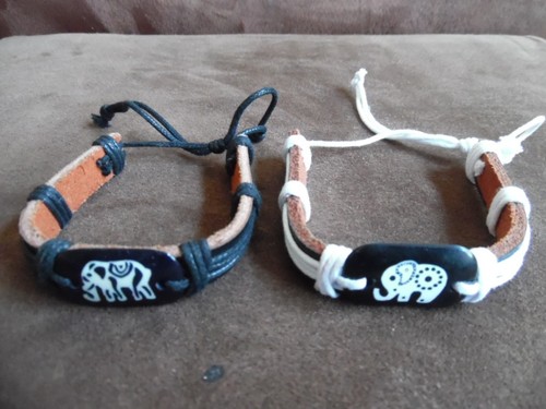 Bracelets cuir motif - 2, cuir,