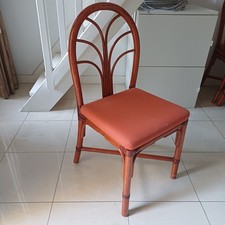 Chaises Bambou Rotin Rouge