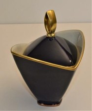 Alka Bavaria Allemagne Echt Cobal Bleu Or Décor 2013 Rhombus Sucrier W Couvercle