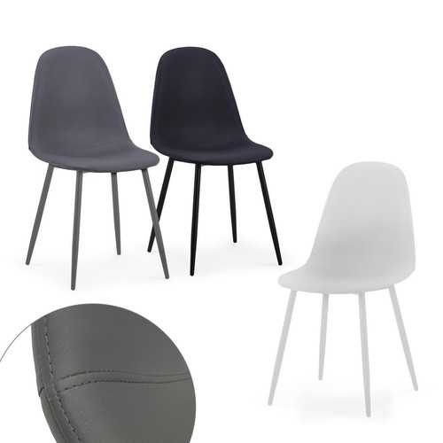 Chaise jambes métal moderne - chaise,