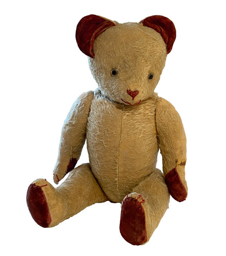 Ancien ours peluche beige - ours, &