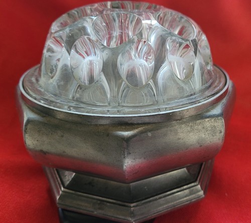 Pique fleurs etain verre - pique-fleurs,