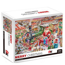 1000 Pièce Noël Puzzle Santa Express Vapeur Train Village Arbre Scène