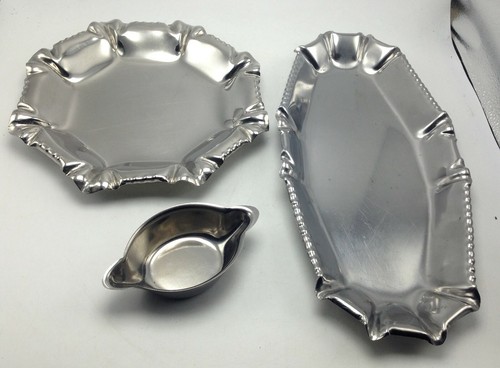 Lot plats sauciere - +, inox