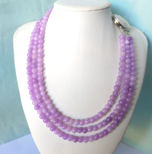 Collier jade violet - en,