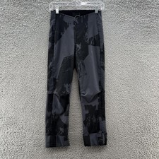 Porto San Francisco Pants Womens Small Black Gray Abstract Cropped Cuffed USA