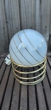 Vintage 70 Brass Spiral Globe Ingo Maurer Style Hollywood Table Lamp - NT
