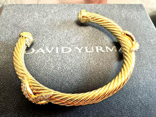 Perfect/DAVlDYurmanGold/Colored 7mm double x bracelet with diamonds