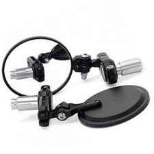 Rétroviseur rond  noir embout de guidon café racer custom roadster 18mm 13mm 