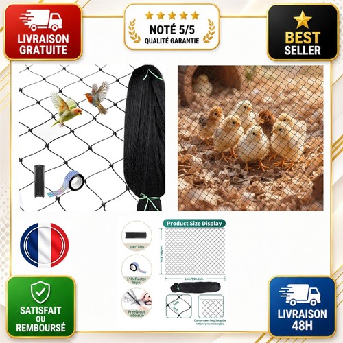 Filet anti oiseaux 5x15m - anti,